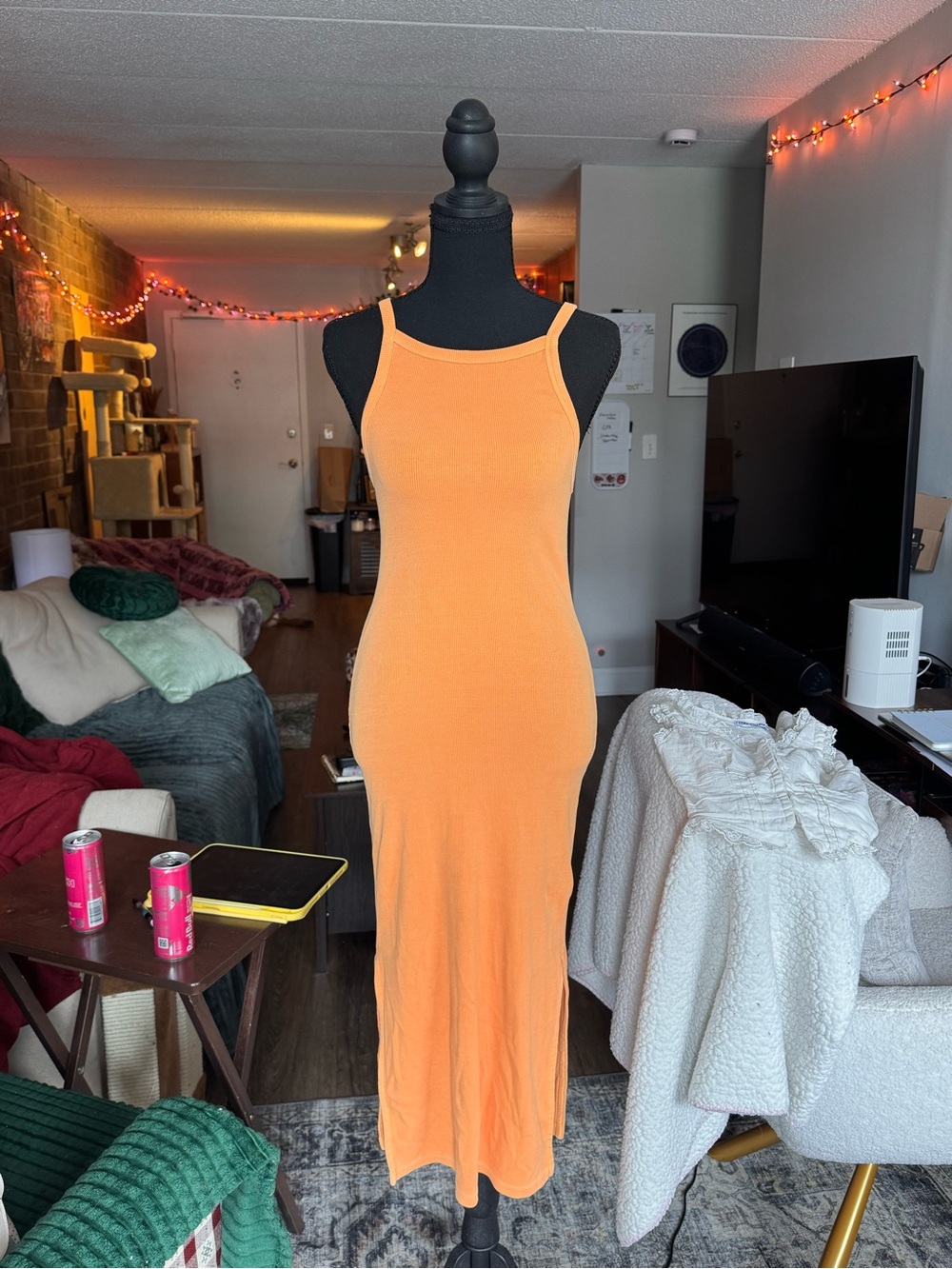 Old Navy Orange Sleeveless Maxi Dress
